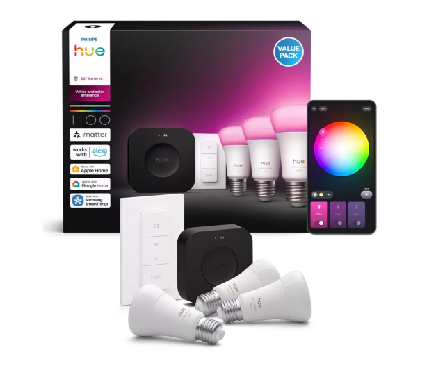 Philips Hue zestaw startowy: 3 inteligentne żarówki White Color Ambiance - 1490241 - zdjęcie 3